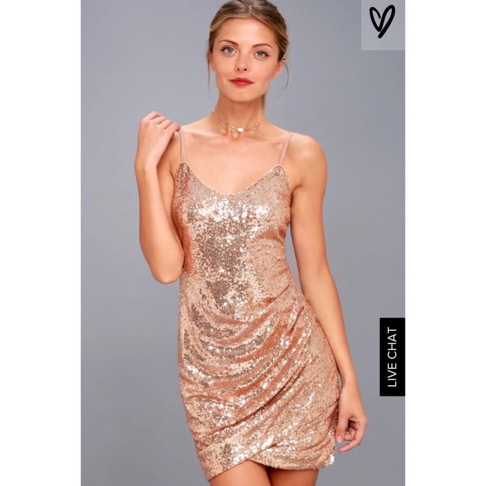 NWT Nakita Rose Gold Sequin Bodycon Dress